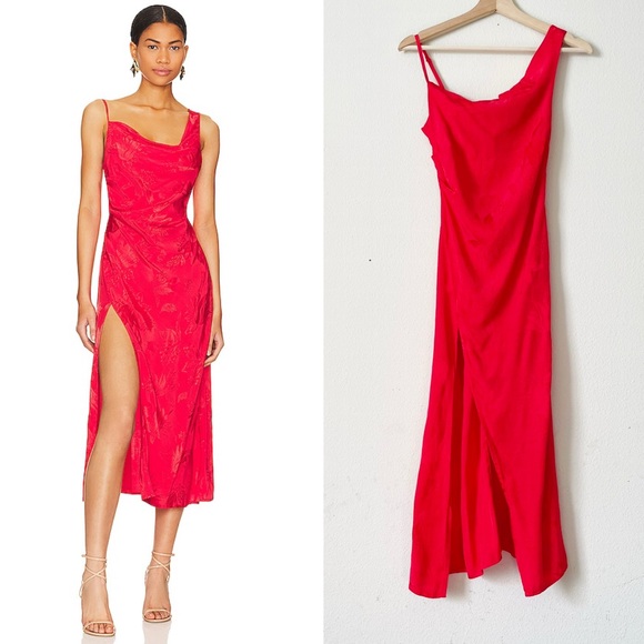 knee length dresses for ladies For Love & Lemons Isadora Midi Dress Multi  blueandcream